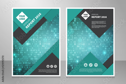 Brochure annual report book data code abstract vector background design template