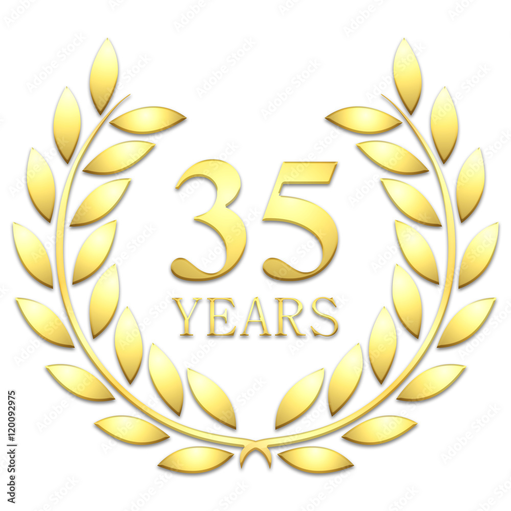 Golden laurel wreath 35 years