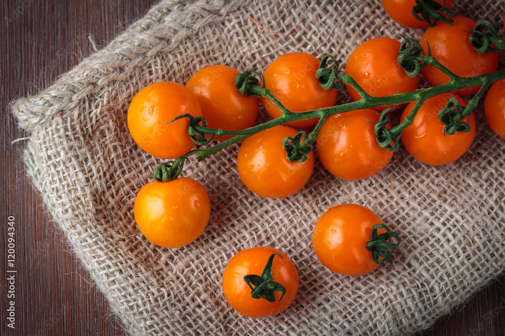 Fresh orange cherry tomatoes