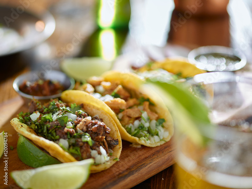 mexican street tacos and beer