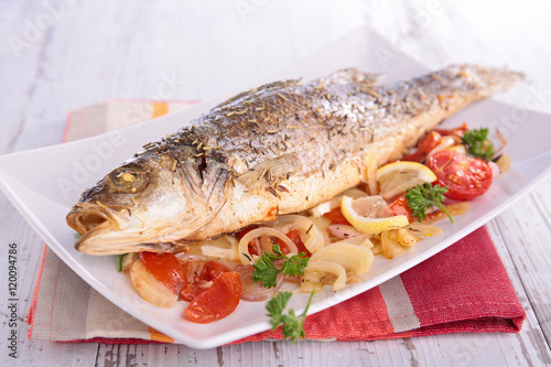 baked fish and vegetable
