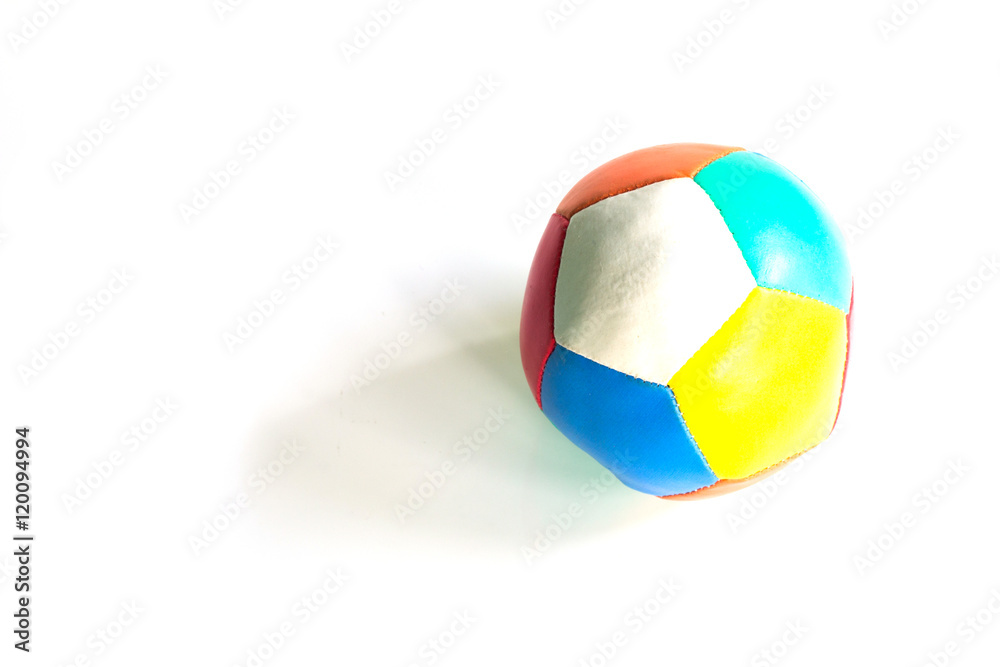 Child toy ball for improve baby skill on white background Child toy ball for improve baby skill on white background