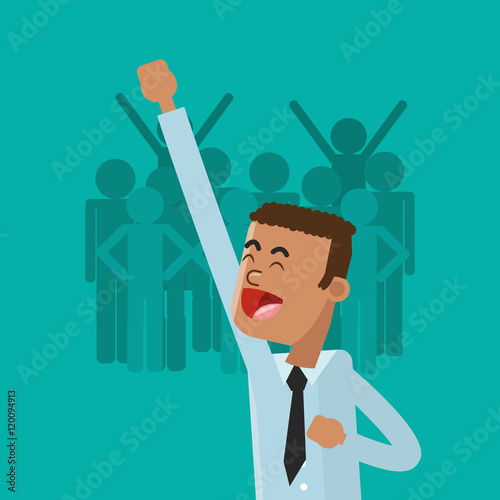 flat design succesful businessman icon vector illustration 