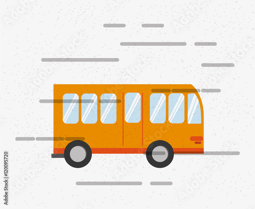 flat design city bus icon vector illustration