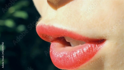 Close up mouth, woman, talk, sensual