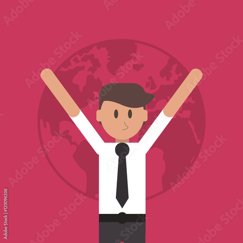 flat design succesful businessman icon vector illustration 