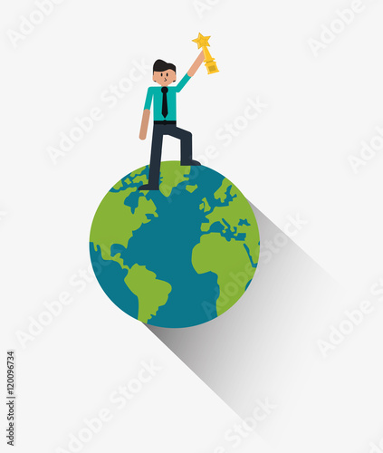 flat design succesful businessman icon vector illustration 
