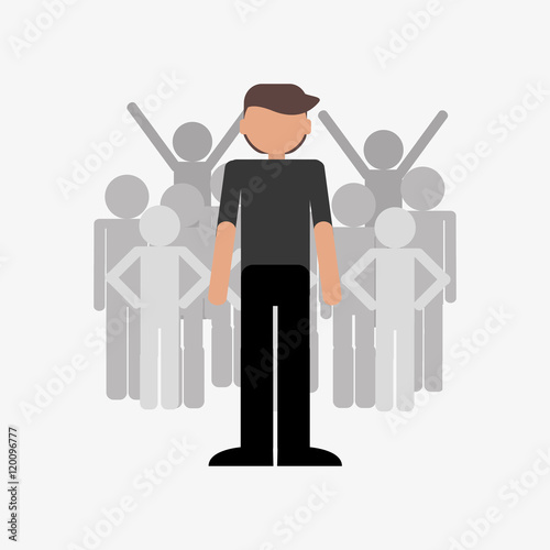 flat design succesful businessman icon vector illustration 