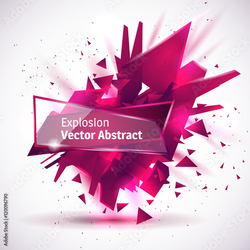 Vector illustration, abstract object, explosion substance matter. Abstract object with the image of the explosion.