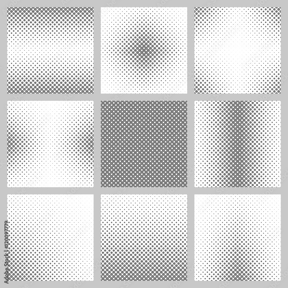 Black and white circle pattern set