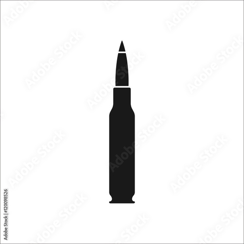 Bullet sign silhouette icon on background