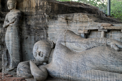 Monolith Buddha statue at Gal Vihara at The UNESCO world heritage site of the ancient city of Polonnaruwa, in North Central Province, Sri Lanka. It's the second most ancient of Sri Lanka's kingdoms © MediaNation.online