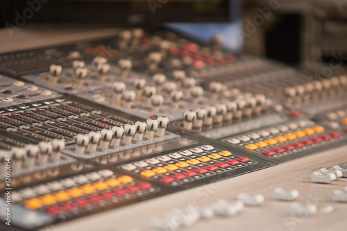 Detail of a sound mixer
