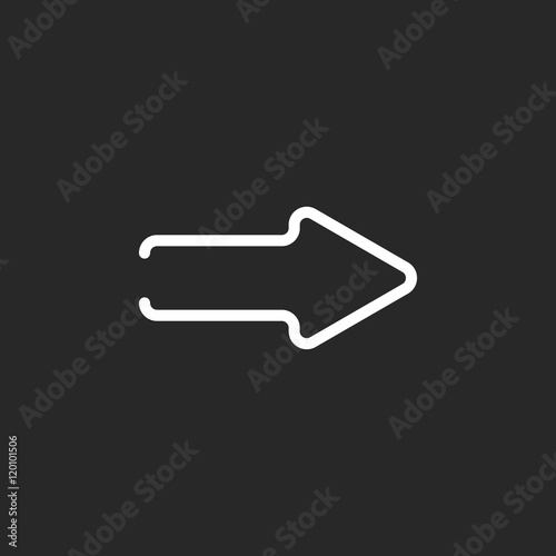 Right Arrow sign one line icon on background