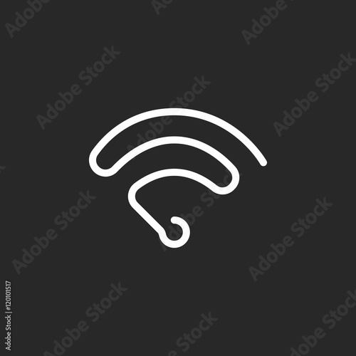 Wi-Fi sign one line icon on background