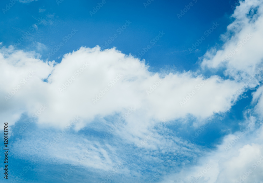 Blue sky and clouds, used as background 