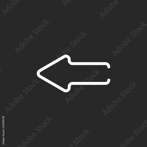 Left Arrow sign one line icon on background
