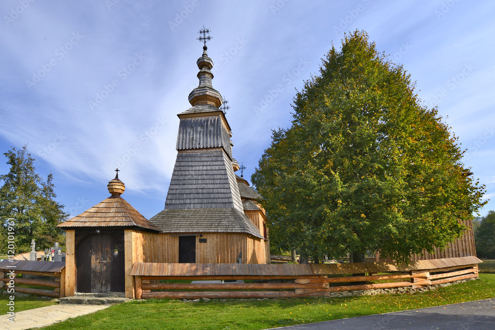 Greek Catholic wooden church in Ladomirova, UNESCO, Slovakia