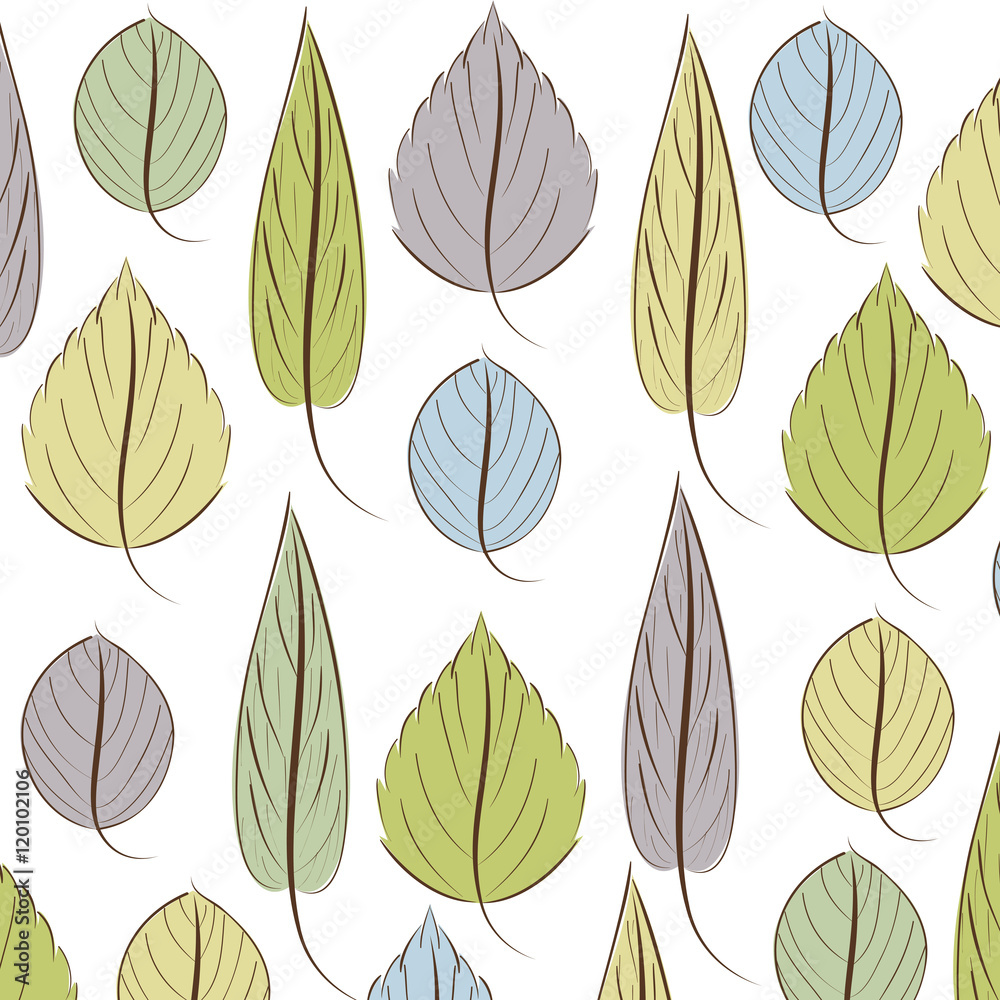 Fototapeta premium leaves background natural plant colorful decoration vector illustration