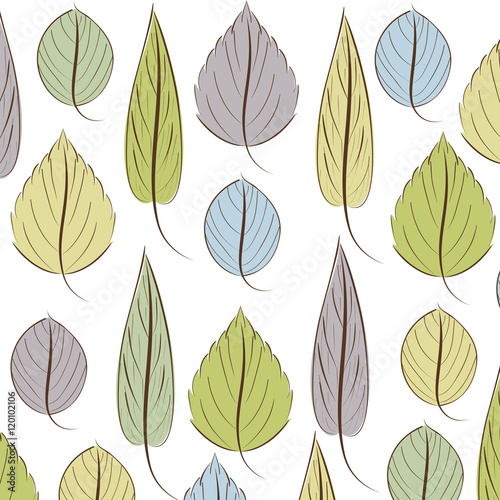 leaves background natural plant colorful decoration vector illustration
