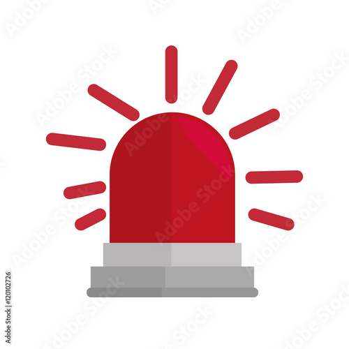 red siren alarm emergency safety equipment vector illustration