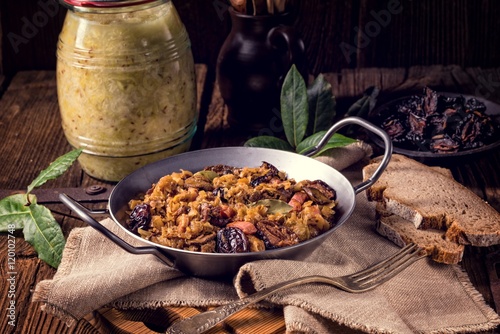 Old Polish traditional bigos photo