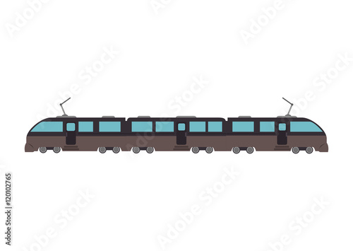 modern electric train rail transport vehicle vector illustration