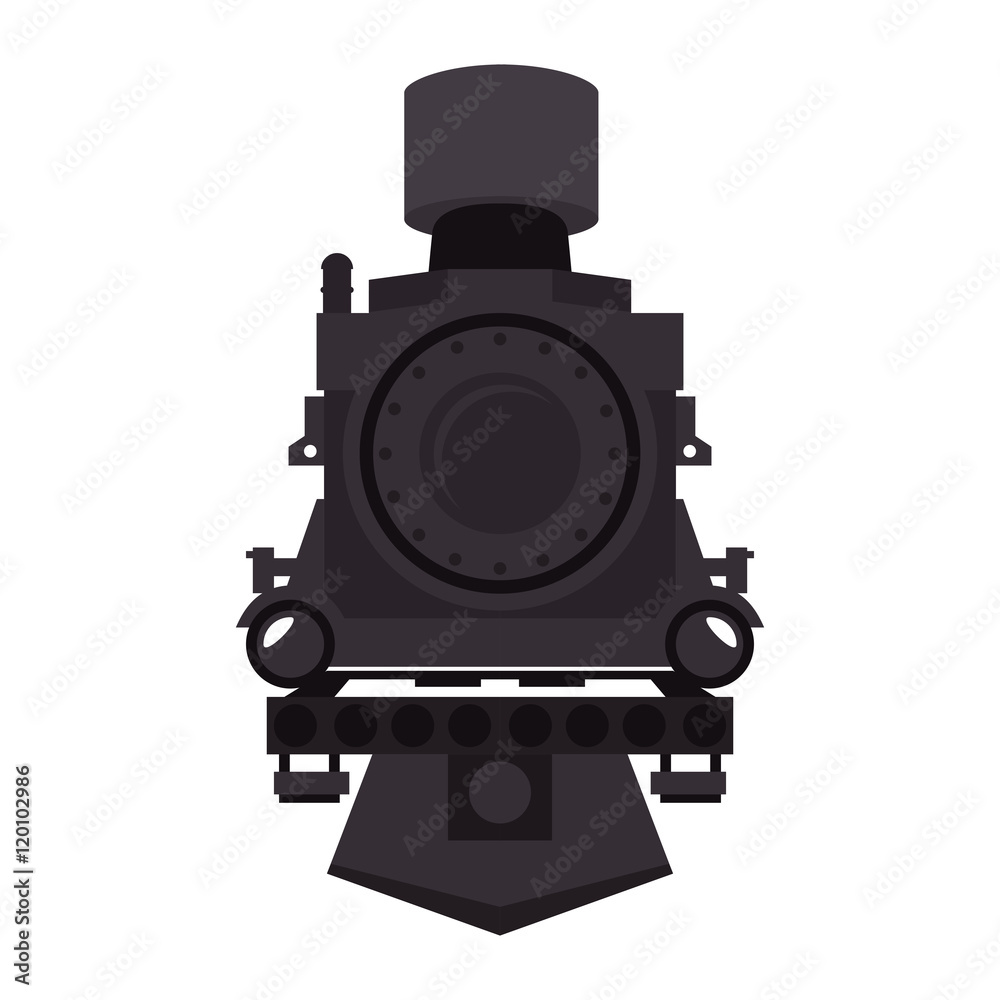 Obraz premium steam locomotive rail transport vehicle vector illustration