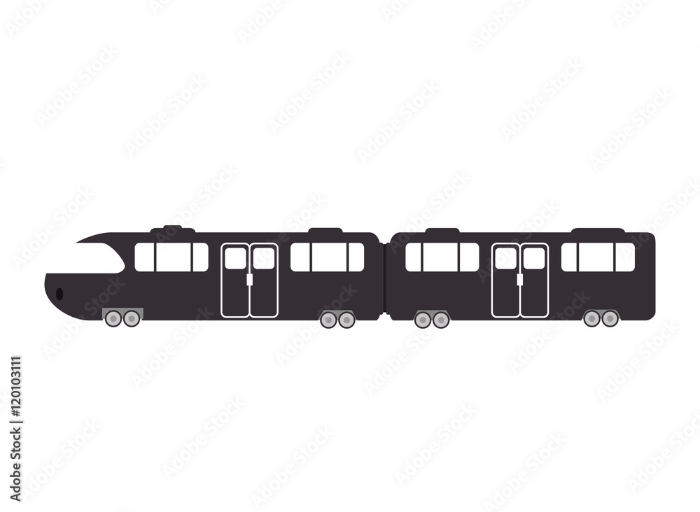 modern electric train rail transport vehicle vector illustration
