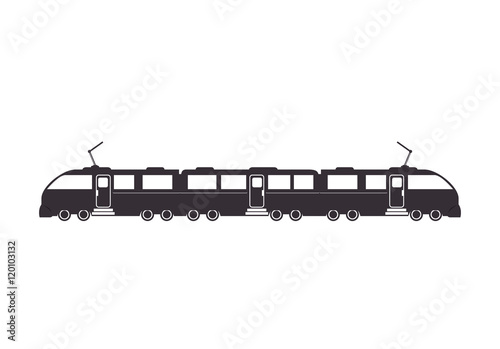 modern electric train rail transport vehicle vector illustration