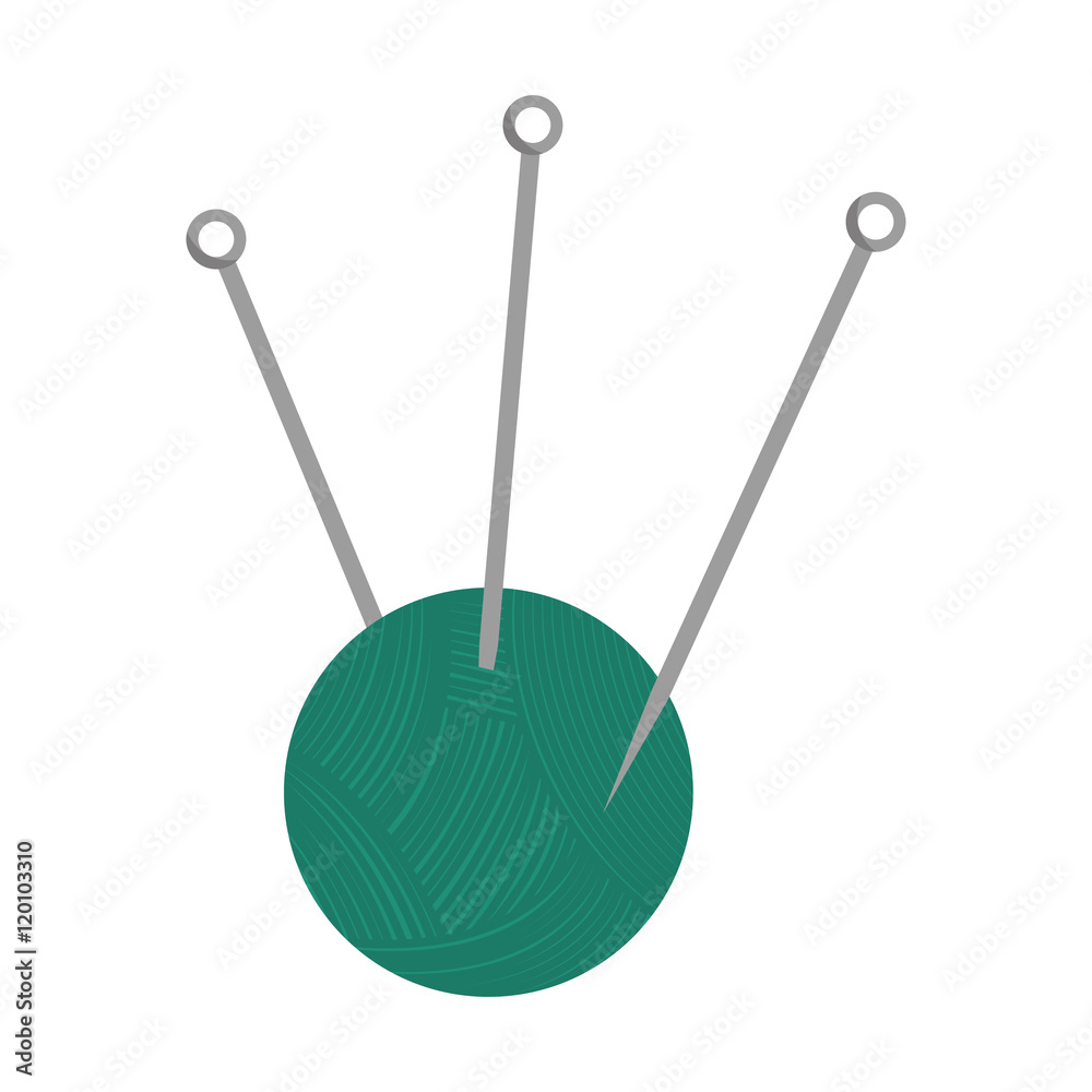 yarn ball with needles. thread knit sewing equipment. Vector illustration yarn ball with needles. thread knit sewing equipment. Vector illustration