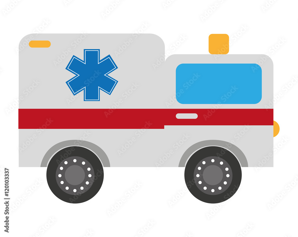 ambulance vehicle isolated icon vector illustration design