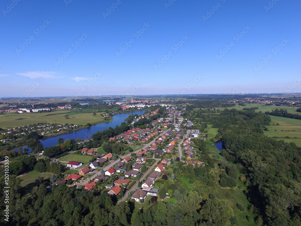 aerial view of suburban houses in Germany