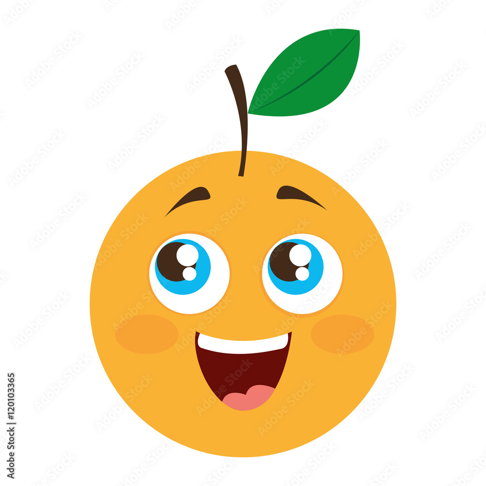 orange citrus fruit character vector illustration design