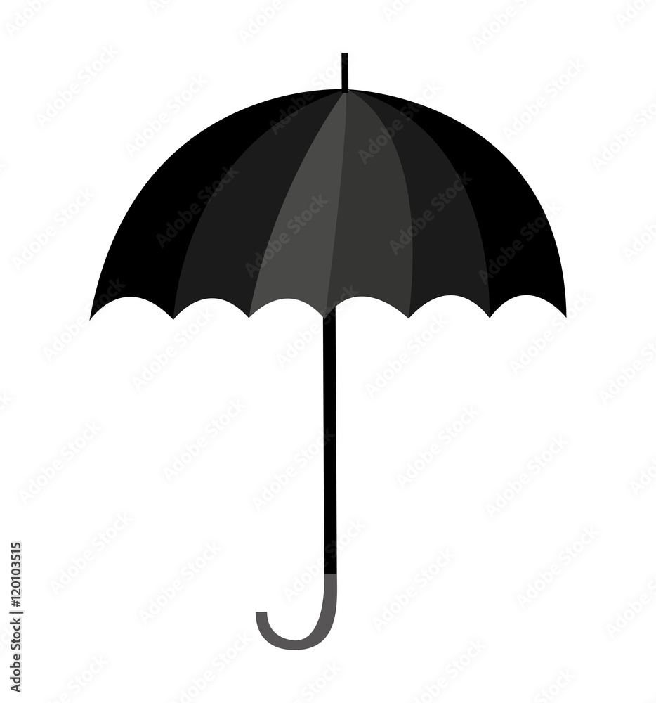 umbrella black isolated icon vector illustration design
