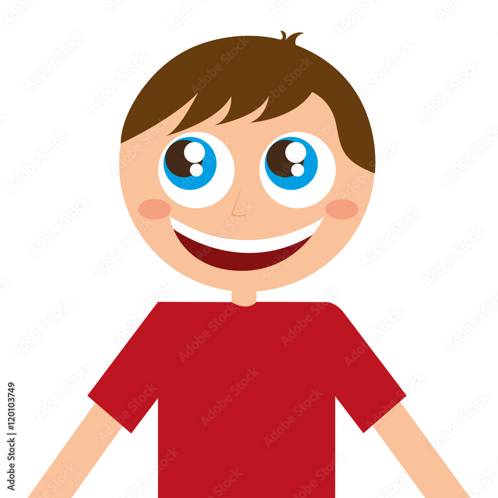 little kid cute character vector illustration design