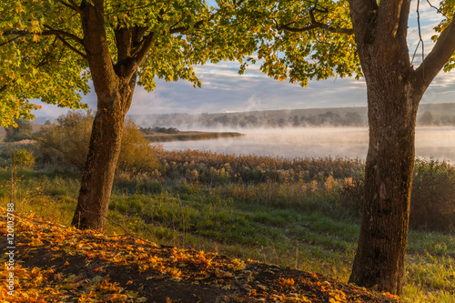 Fototapeta Naklejka Na Ścianę i Meble -  misty morning on Mazury lake

