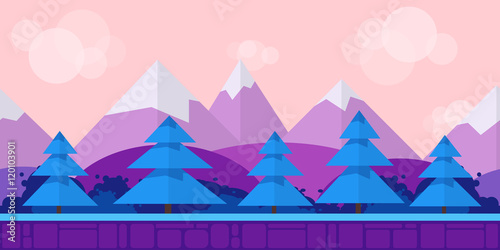 Nature landscape, background for games