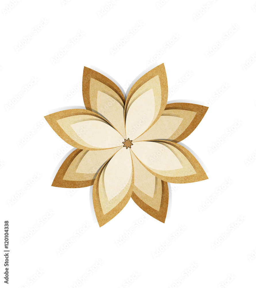 flower paper craft stick on white background flower paper craft stick on white background