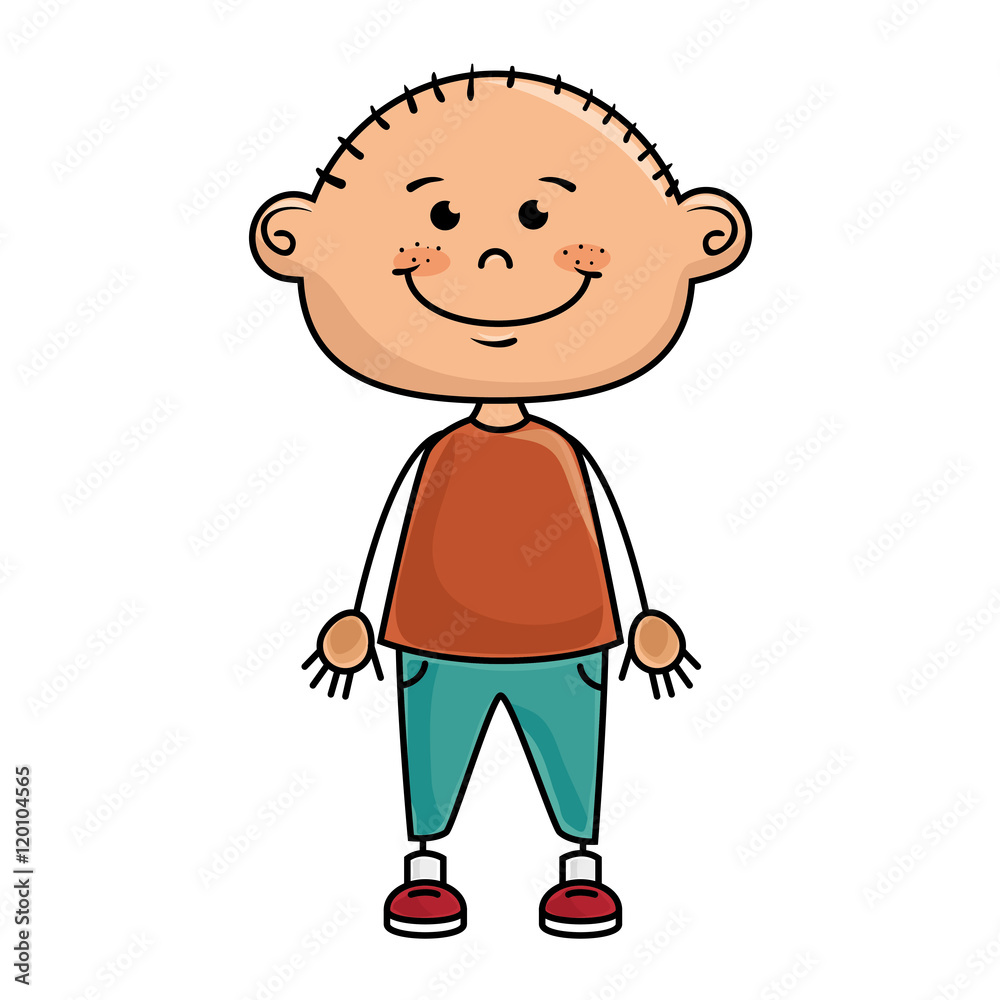 boy smiling cartoon happy face child kid vector illustration Stock Vector |  Adobe Stock