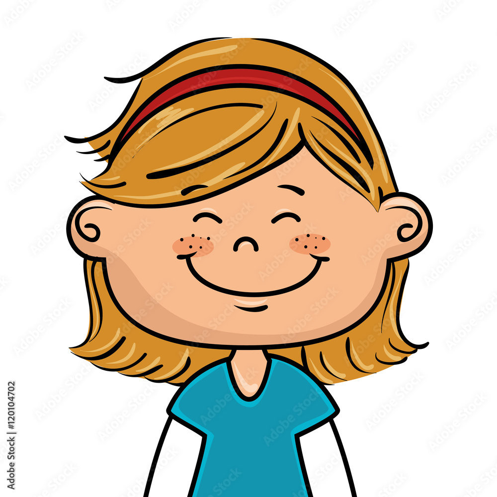 girl kid cartoon smiling wearing blue dress vector illustration girl kid cartoon smiling wearing blue dress vector illustration