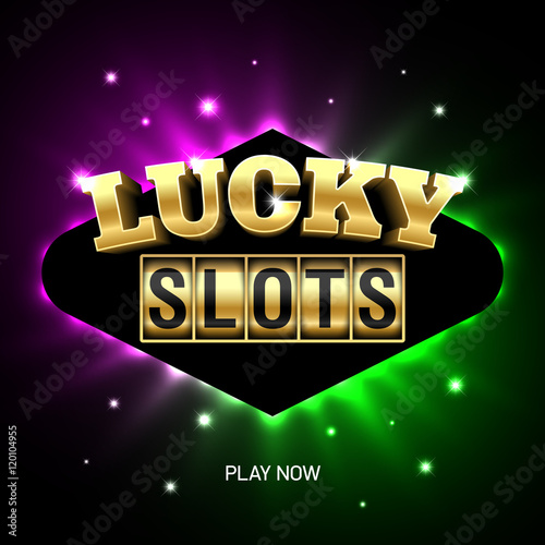 Lucky Slots banner. Slot machine online casino advertising