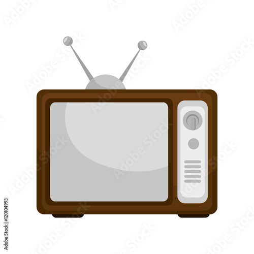 retro television technology device. entertainment equipment. vector illustration