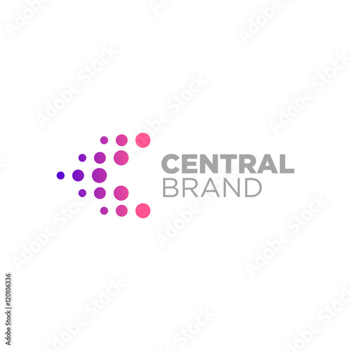 Triangle dots logo. Abstract colorful Concept