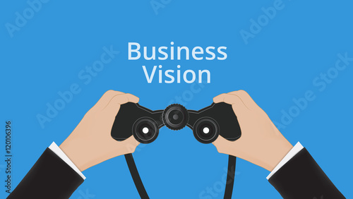 business Man hand holds binoculars