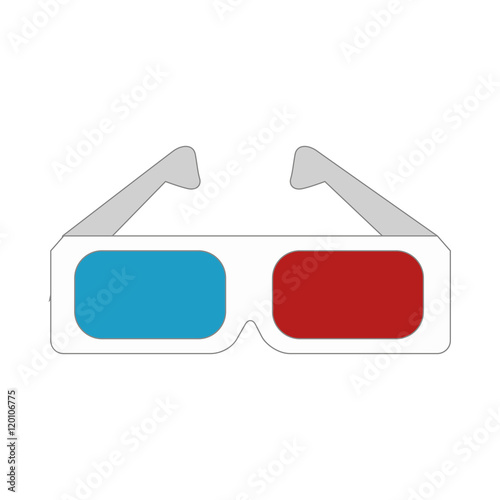 3D glasses in red and cyan lens for three dimensional movies. vector illustration