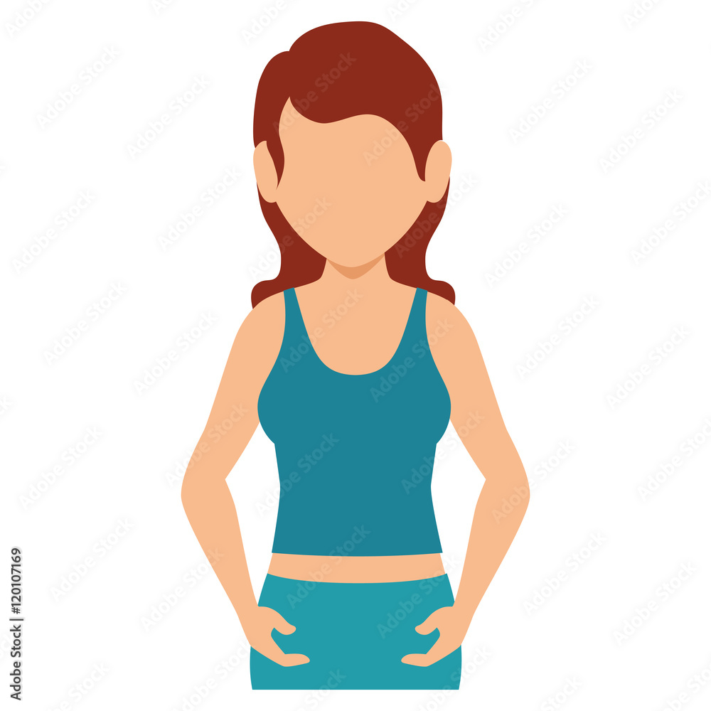 avatar woman wearing blue shirt, casual clothes. Vector illustration avatar woman wearing blue shirt, casual clothes. Vector illustration