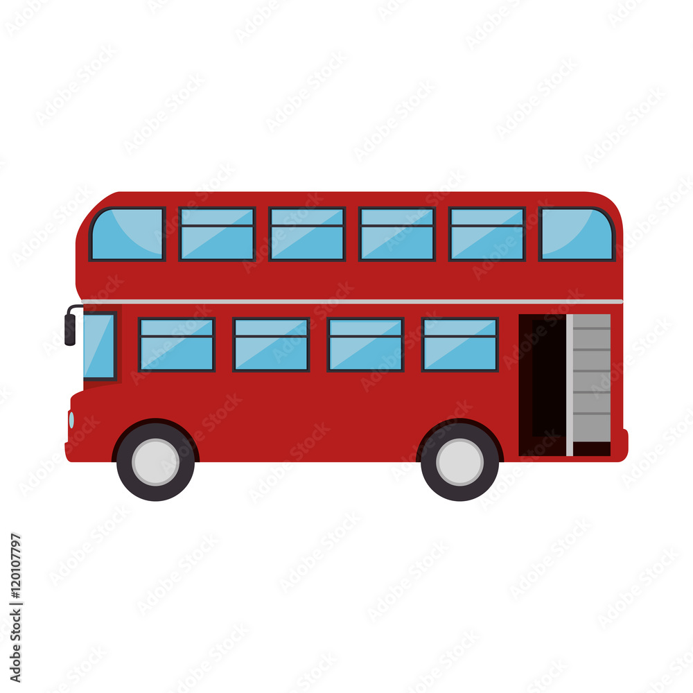 classic london city bus. british symbol. vector illustration