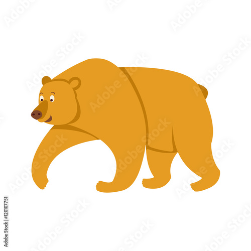 Bear goes vector illustration isolated cartoon