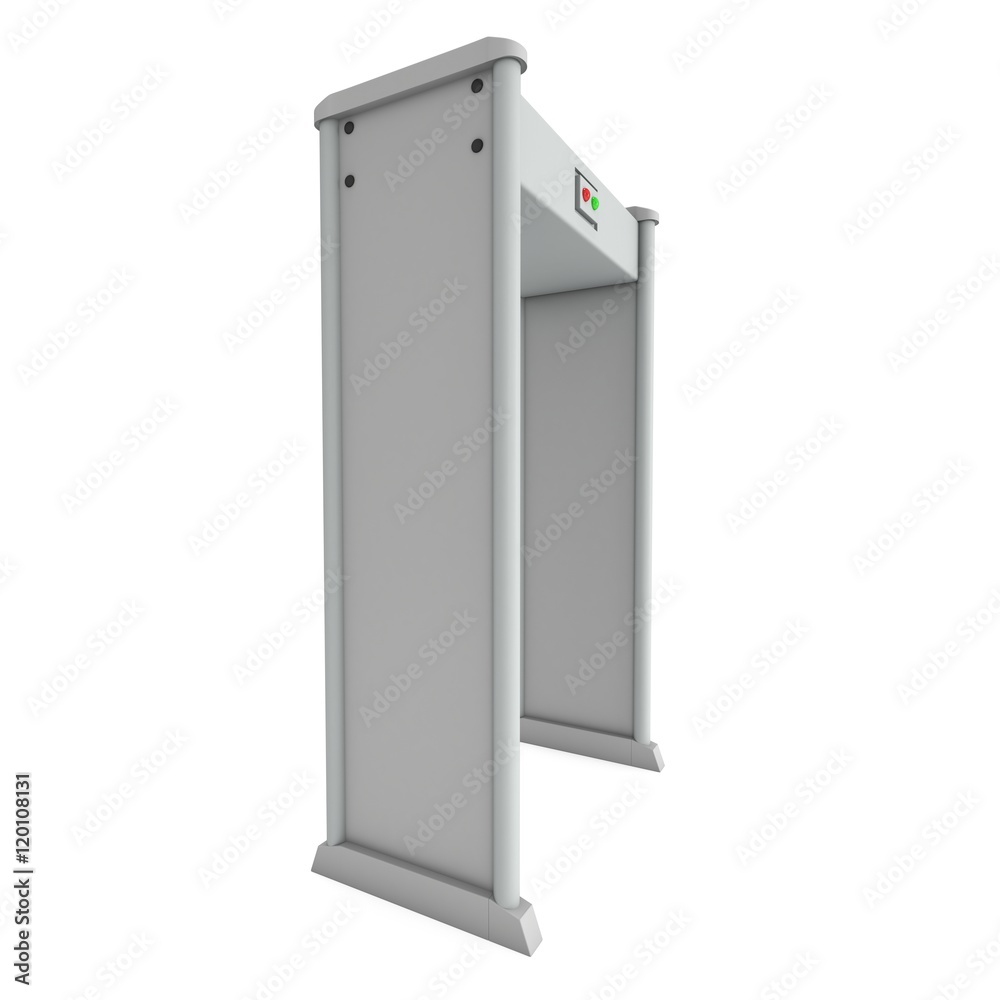 Metal detector scanner. 3D render isolated on white. Metal detector scanner. 3D render isolated on white.